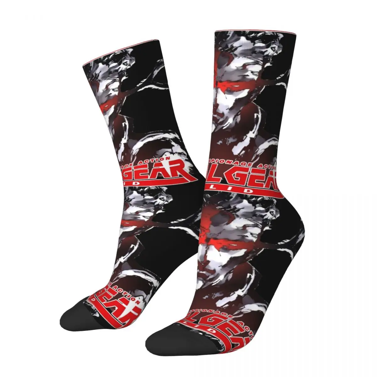 

Men Women MGS 1 Metal Gear Solid Solid Snake Socks Comfortable Casual Socks Harajuku Merch Middle Tube Socks Small Gifts