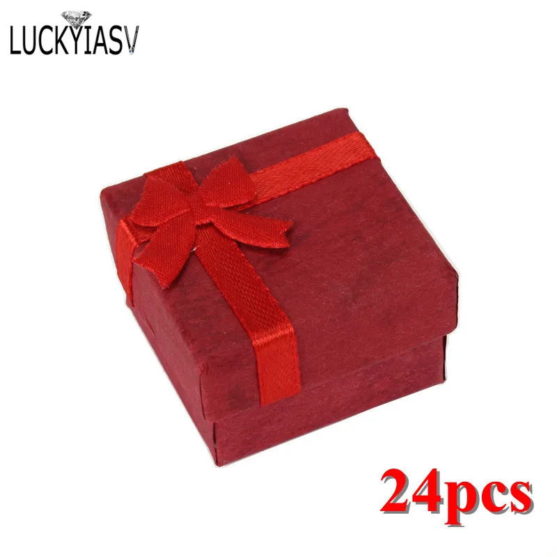 Ring Gift Box Jewelry Organizer Paper Box Ring Packaging Box Jewellry Store Container Earring Case 24pcs/Lot