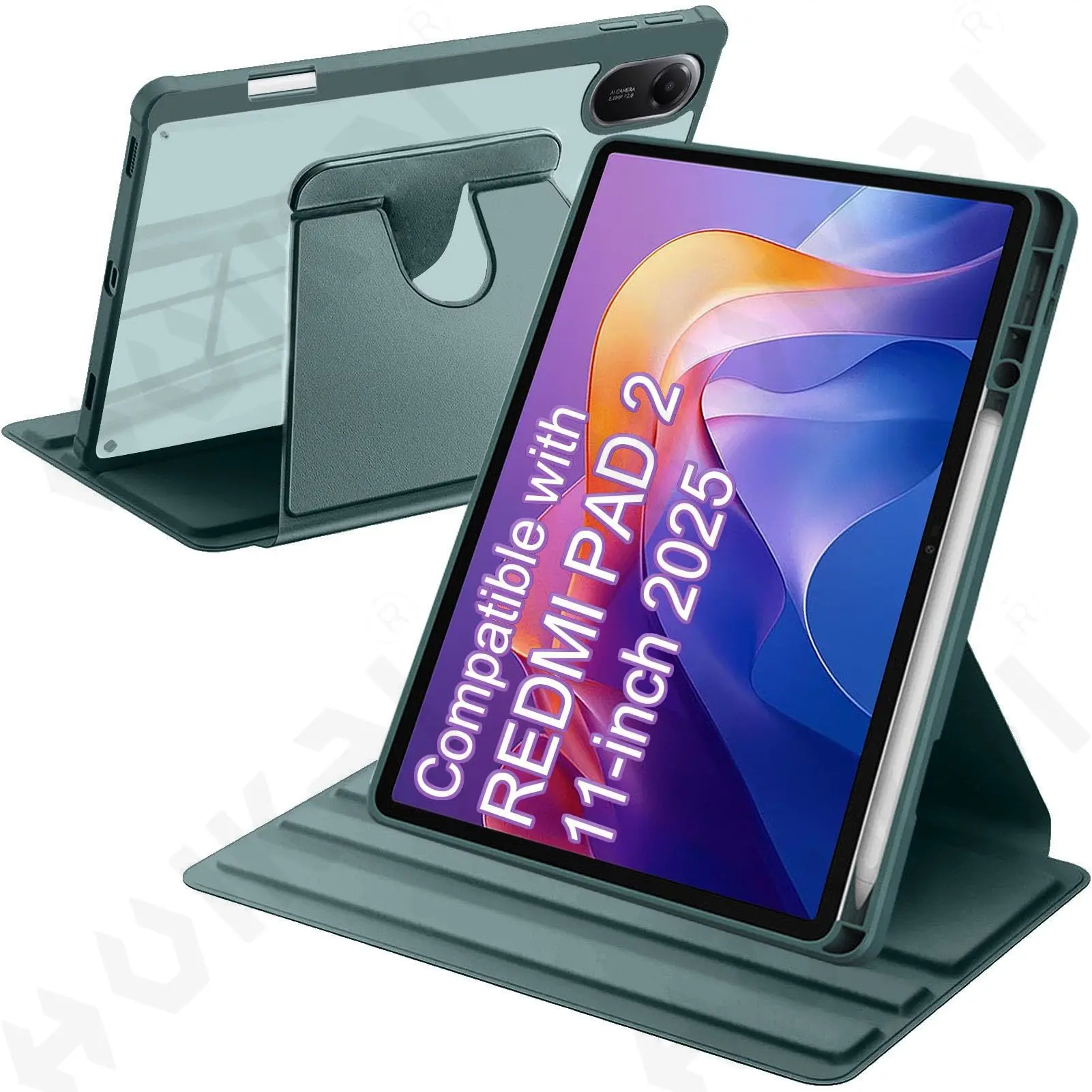 360° Rotating Protective Tablet Case with Pen Holder and Auto Wake/Sleep