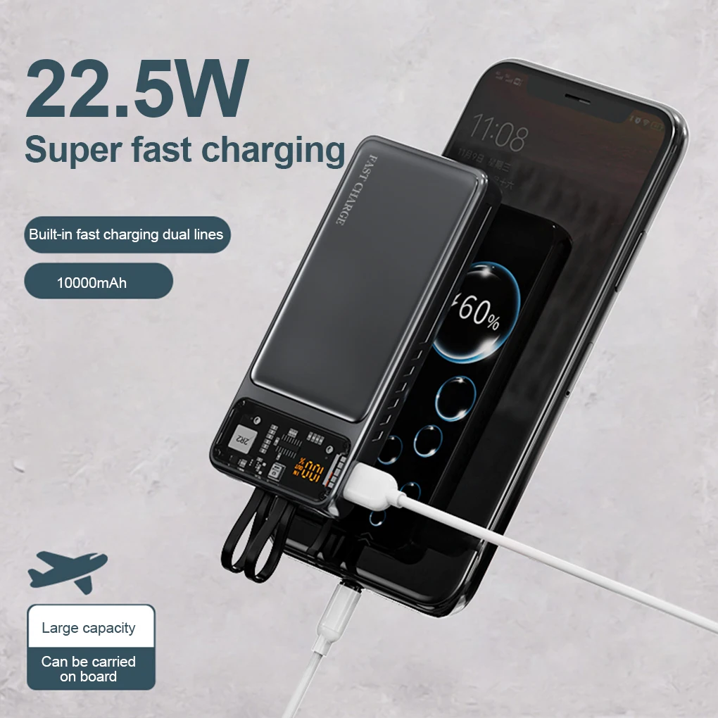 5000mAh Mini Power Bank for iPhone Xiaomi Samsung Huawei Powerbank Portable Fast Charger Digital Display External Battery Pack 3