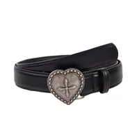 Gothic Fashion Vintage Peach Heart Cross Belt for Women  Y2k Belt Diesel Belt for Lady Luxury Designer Jeans Dress Accessories - Image 5