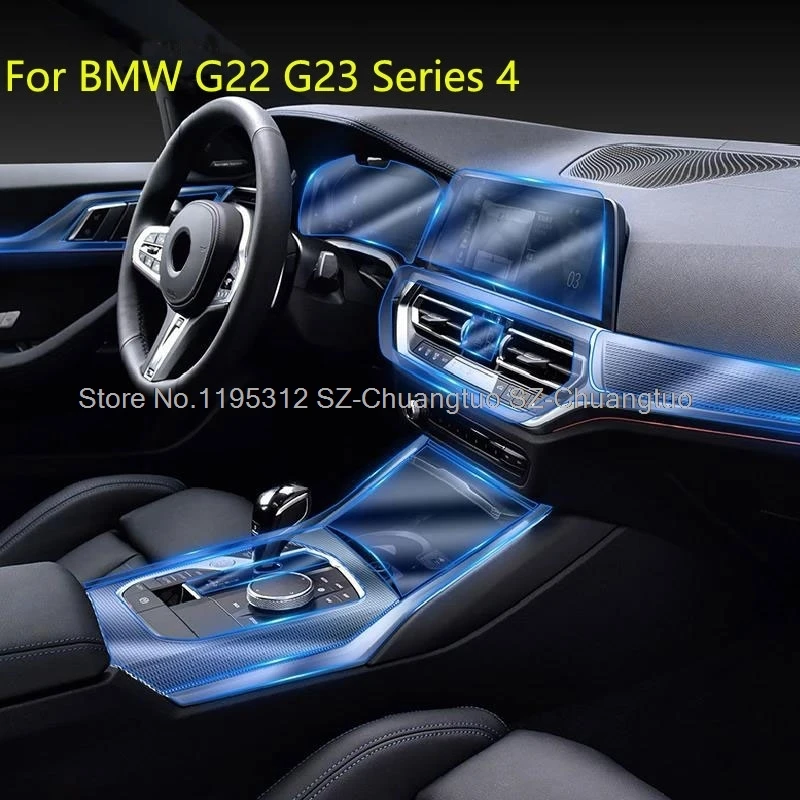 

TPU protective film For BMW G22 G23 series 4 2020 2021 Car GPS navigation Central control Interior Anti-scratch film