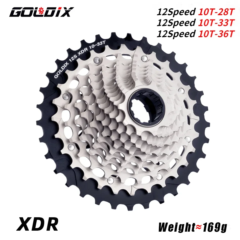 Bicycle cassette GOLDIX XDR 12 Speed 28T 33T 36T Ultralight K7 for Sram XDR Electronic Shifting