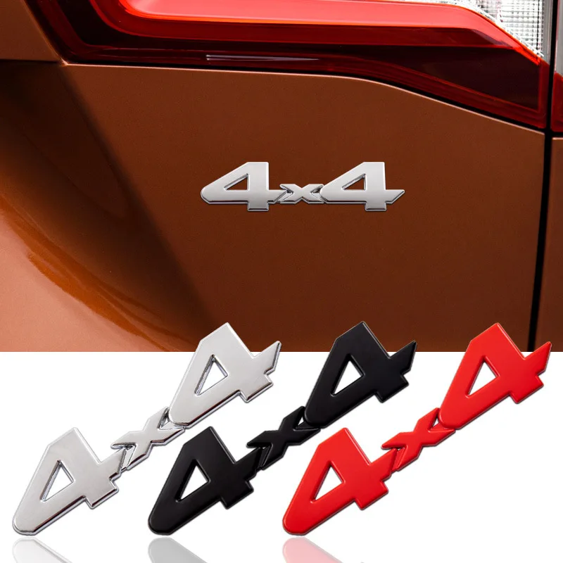 3D Metal Logo 4 X4 Emblem Car Fender Trunk Badge Per Toyota Hilux Rc Off Road Fj Cruiser Land Cruiser 4X4 Sticker Accessori
