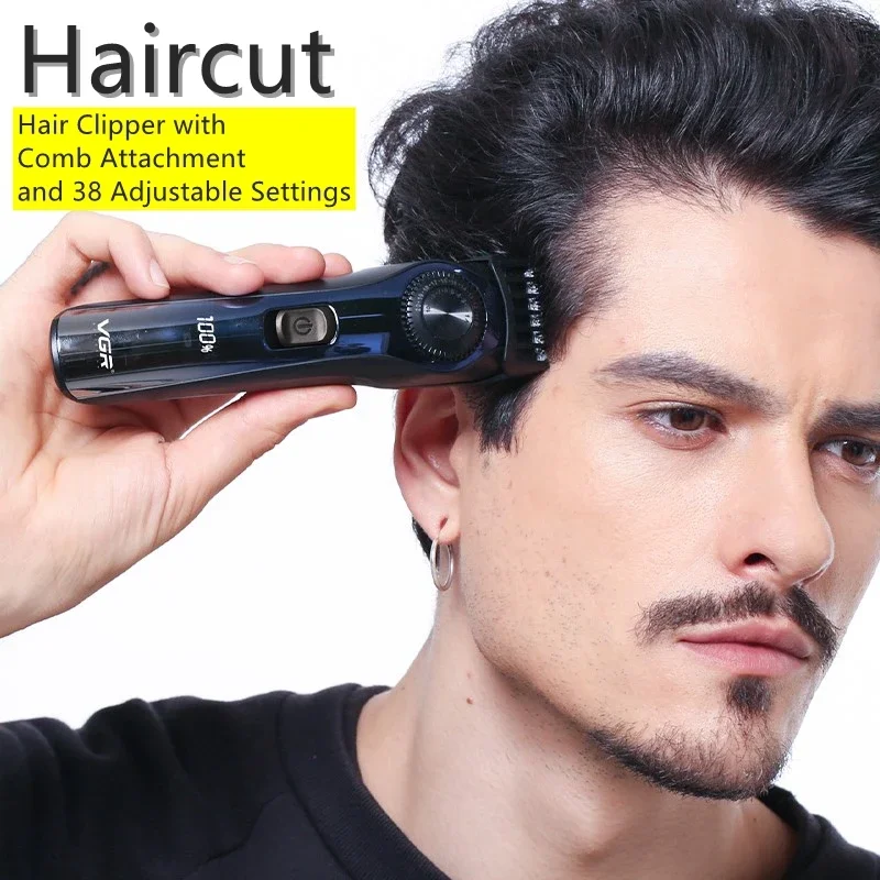 Hair Trimmer VGR Cord/Cordless 1-20mm Adjustable Beard Hair Trimmer for Men Grooming Edge Rechargeable Electric Hair Clipper With 38 Setting hair trimmer hair clipper
