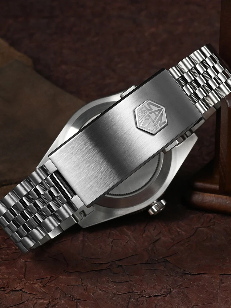 San Martin 40Mm Gradiënt Wafel Wijzerplaat Bb Nh35 Automatisch Horloge Voor Heren Jubileum Armband Luxe Duik BGW-X1 Erkek Saat SN0128-3