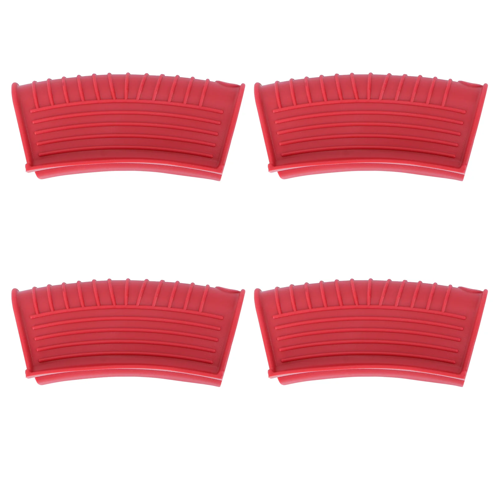 

4 Pcs Kitchen Utensil Holder Pot Ear Clip Side Handle Sleeve Heat Insulation Cover Tools Non-slip Pan Silicone Red