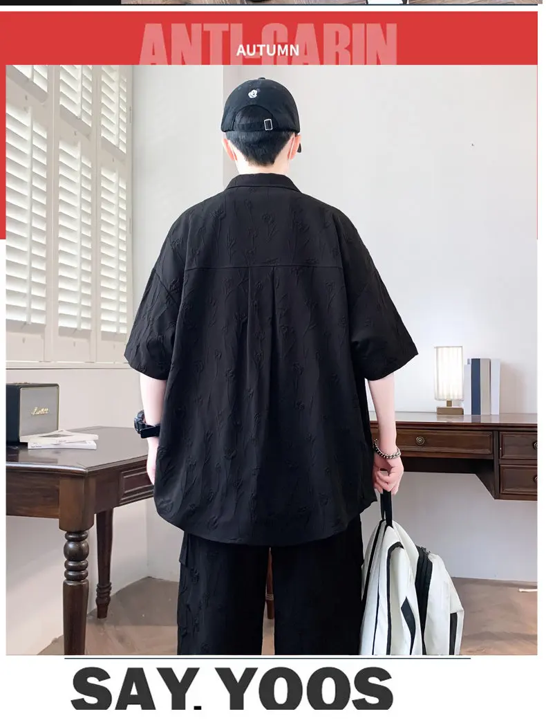 Neue 2026 Sommer Kurzarm-Shirt & Five-Cent-Shorts Freizeit Herren-Sets Kleidung Jugend 2-teilige Outfits Streetwear Oberteile & Hosen – Detail 17
