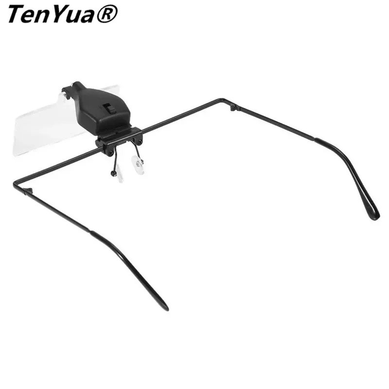 TenYua 1.5X 2.5X 3.5X 렌즈 루페 헤드 밴드 돋보기 돋보기 LED 라이트 광학 내구성 루파