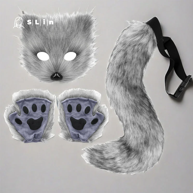 Fox Mask, Tail & Gloves Costume Set 2