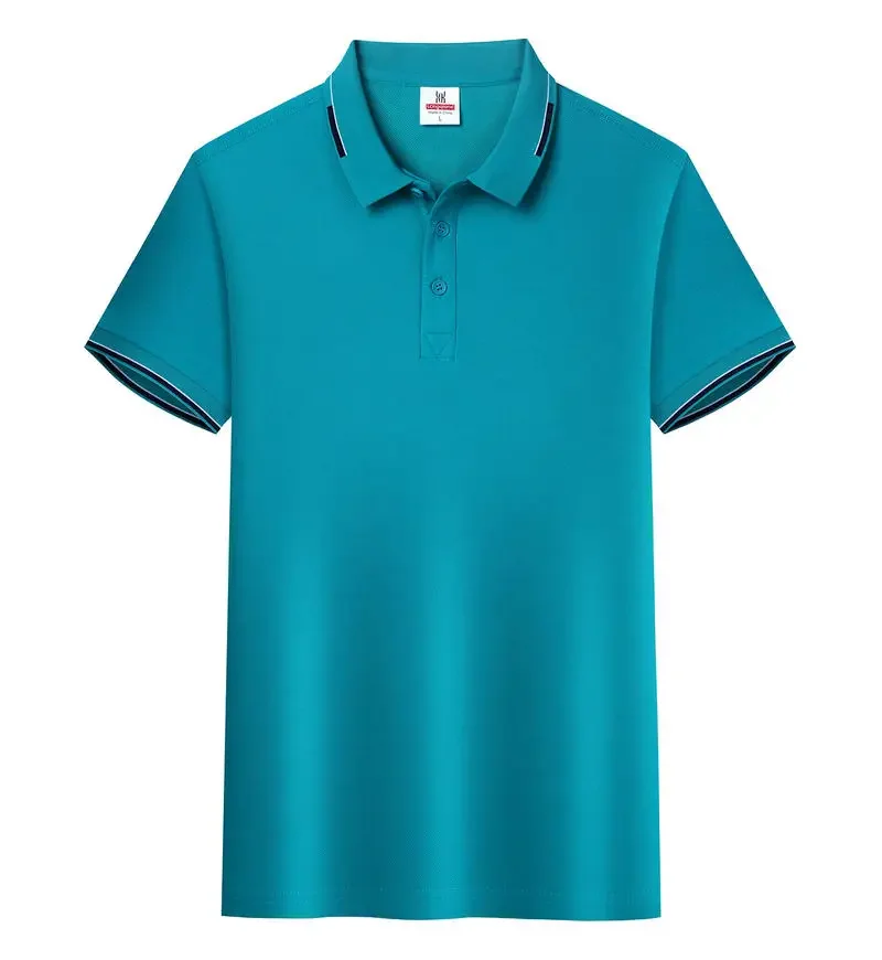 

Customized LOGO Polo Shirt Men Summer Men's Shorts Sleeve Contrast Color Polo Business Luxury Men Tee Shirt Print LOGO LS-3355