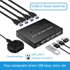 USB 3.0/2.0 Switch KM Selector 4 Computer Laptop PC Host Sharing 4 USB Devices KVM Switcher Box Share Printer Mouse Keyboard 1
