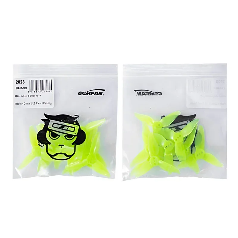 GEMFAN 2023 2 tummers 3 blad 1,5 mm - Pakke med 8 for FPV-drone