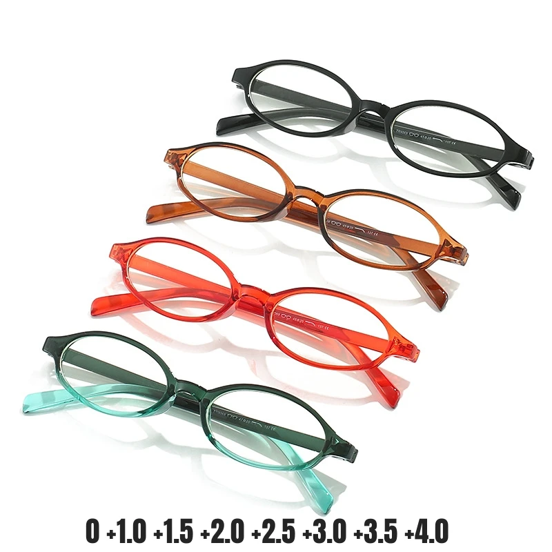 

Small Oval Reading Glasses Fashion Anti-blue Light Far-sight Eyeglasses Women's Ultralight Presbyopia Eyewear Diopter 0 To +4.0
