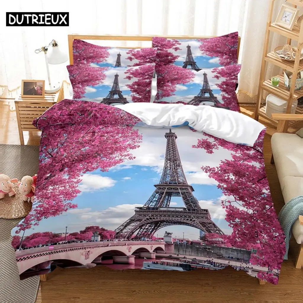 

Eiffel Tower Bedding Set Duvet Cover Set 3d Bedding Digital Printing Bed Linen Queen Size Bedding Set Fashion Design