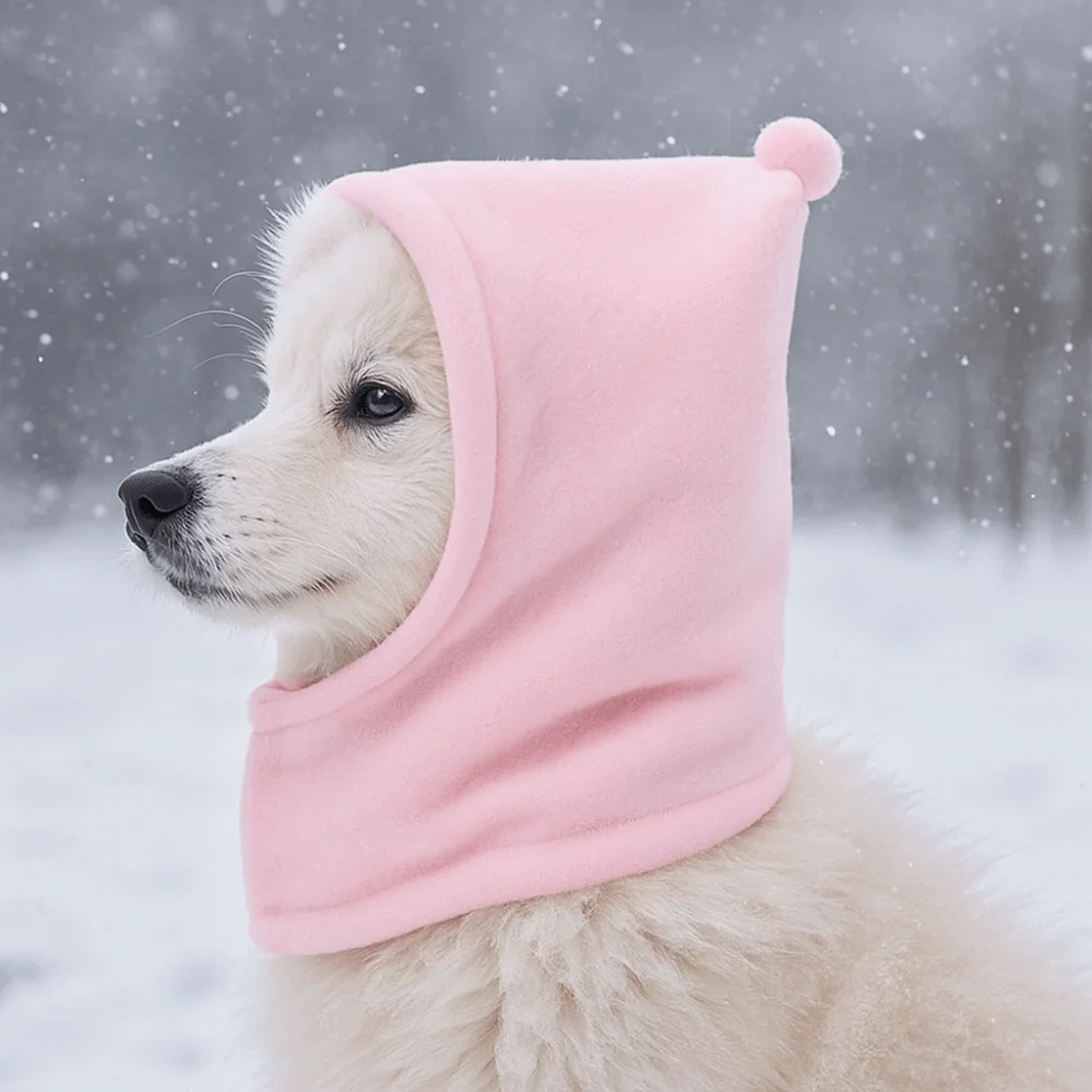 Fleece Pet Transformation Hat Solid Color High Neck Dog Soothing Hat Warm Drawstring Adjustment Pet Warm Earmuffs