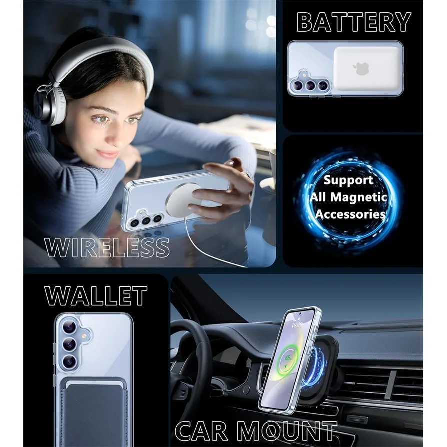 Luxe Transparent Magnetic Phone Case with Crystal Clarity