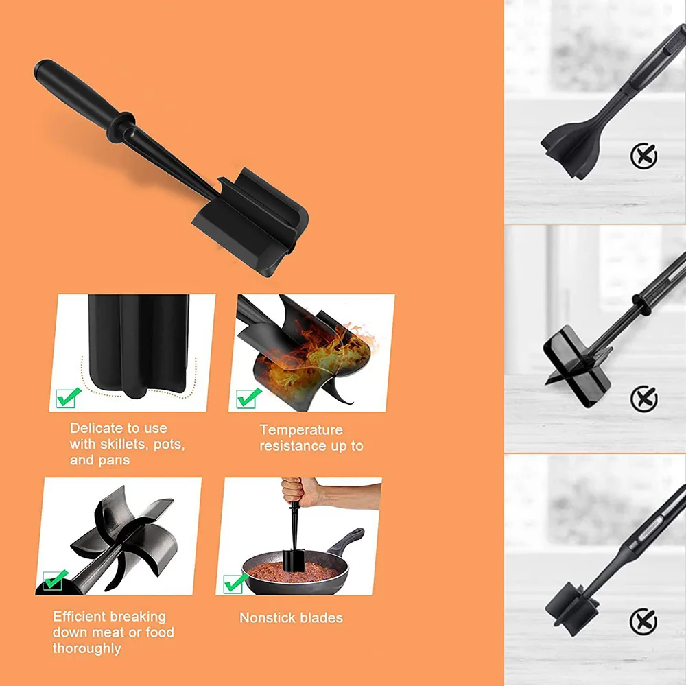 Meat Chopper Hamburger Chopper Masher Smasher For Hamburger Meat Ground Beef Ground Turkey
