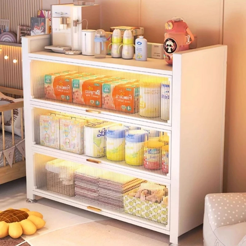 Baby Feeding Station Storage Cabinet Newborn Supplies Organizer Rack Milk Bottle Formula Storage Cabinet Toy Snack Organizer