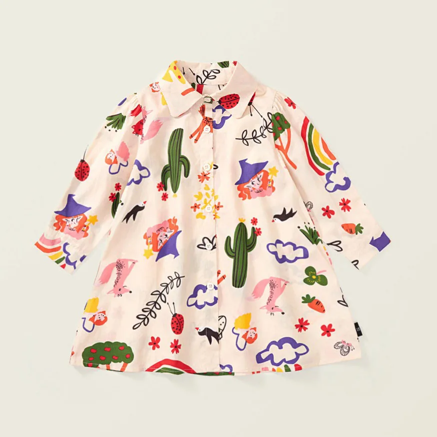 Girls Dress 2-8T Toddler Kid Baby Girl Summer Clothes Short Sleeve Rainbow Graffiti Print T Shirt Dress Fashion Infant Outfit