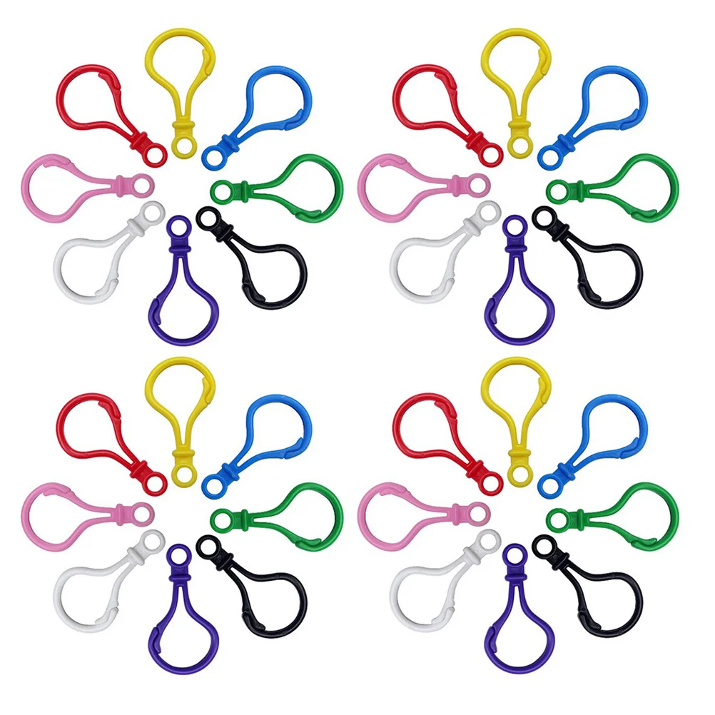 

100 Pcs Color Light Bulb Buckle Keyrings Bulk Plastic Keychain Hooks Accessories Lobster Clasp Pp