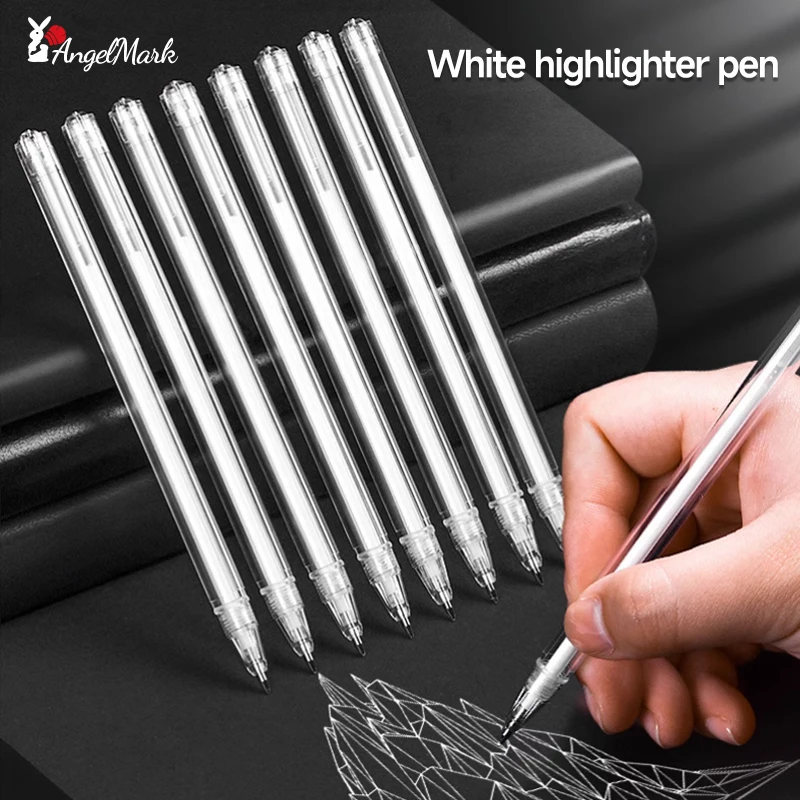 White Gel Ink Pen Classic Gelly Roll Art Highlight Marker Pen Bright White Silver Gold Art Painting Drawing Pens 12Pcs 4
