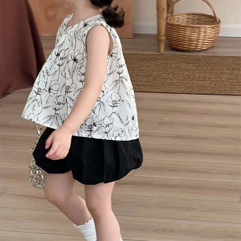 Summer Korean Version of Children's Bud Culottes Girl Baby Cute Sweet Elastic Waist Black Pumpkin Shorts