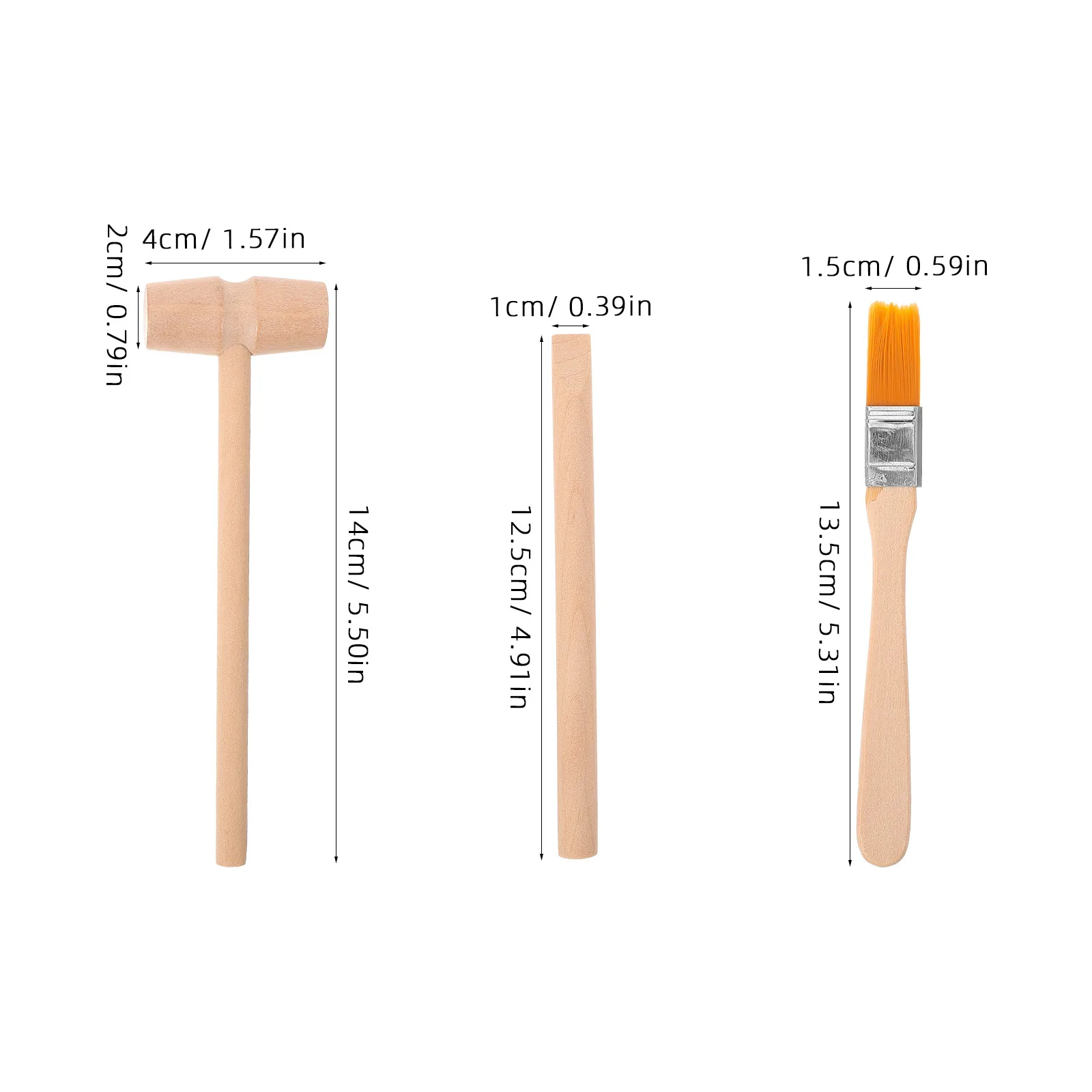 3 Sets Kids Digging Tools Wooden Hammer Brush Chisel Toddler Woody Toy Archaeological Excavation Kit Pretend Play Educational 6