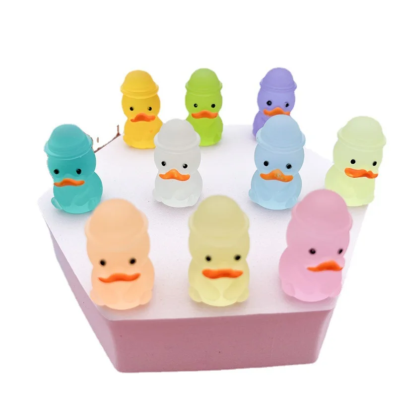 Glow In The Dark Mini Cute Gentleman Duck Fun DIY Handmade Cream Glue Kawaii Jewelry Kids Boy Girls Toy Noctilucent Gifts