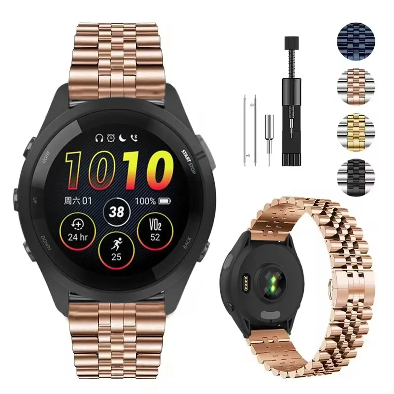 Sleek 22mm Stainless Steel Metal Wristband - Replaceable Strap