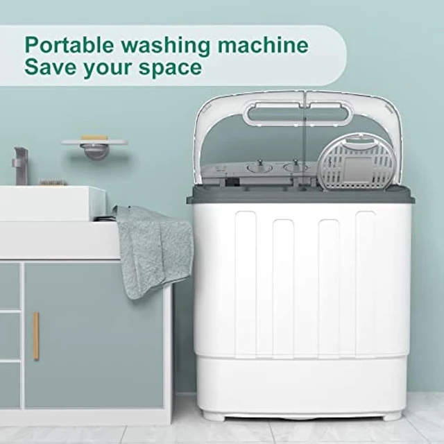 Portable Mini Washing Machine, 17 Lbs Capacity Washer and Spinner