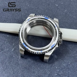 Black Bezel 40mm Diver Waterproof Sapphire Glass Watch Case with Steel Bracelet (No Bezel Insert A2)