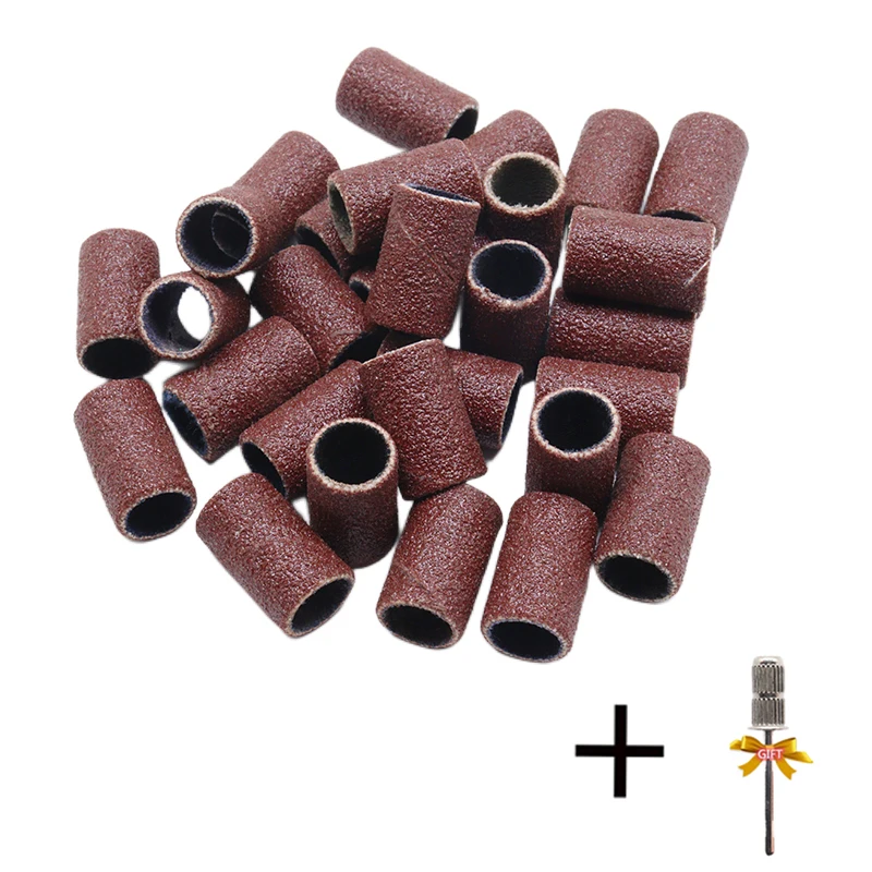 

Brown 80 120 180 240 Grit Cutter Zebra Sanding Bands Nail Drill Bits Foot Care Polishing Manicure Gel PolishRemover Replacement