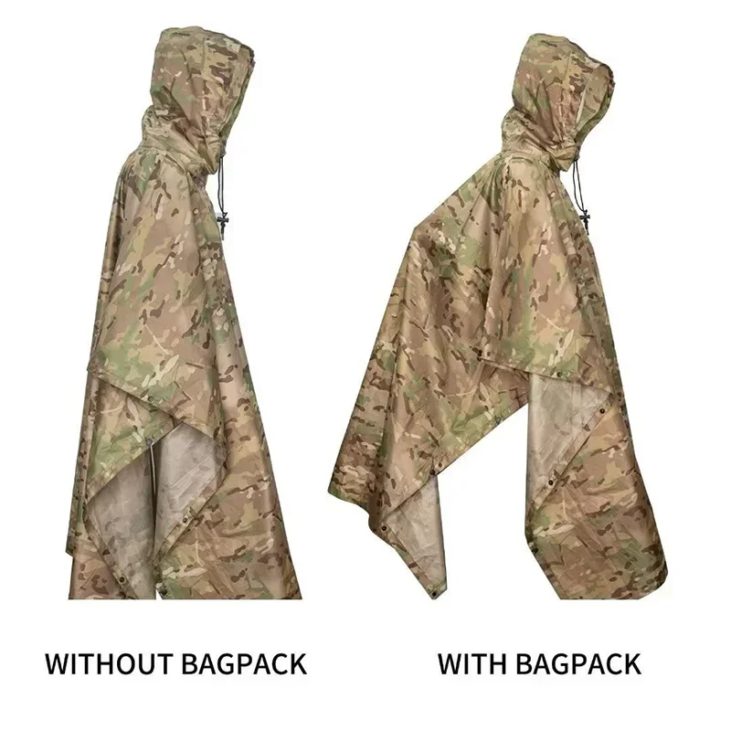 Poncho camouflage respirant jungle tactique imperméable observation oiseaux randonnée pêche tenue ghille