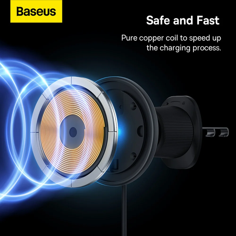 Baseus 15W Magnetic Fast Wireless Car Charger and Holder