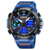 LOQNCE Men Sport Watches Digital Double Time Chronograph Watch Mens LED Chrono Week Display Wristwatches Male montre homme Hour 3