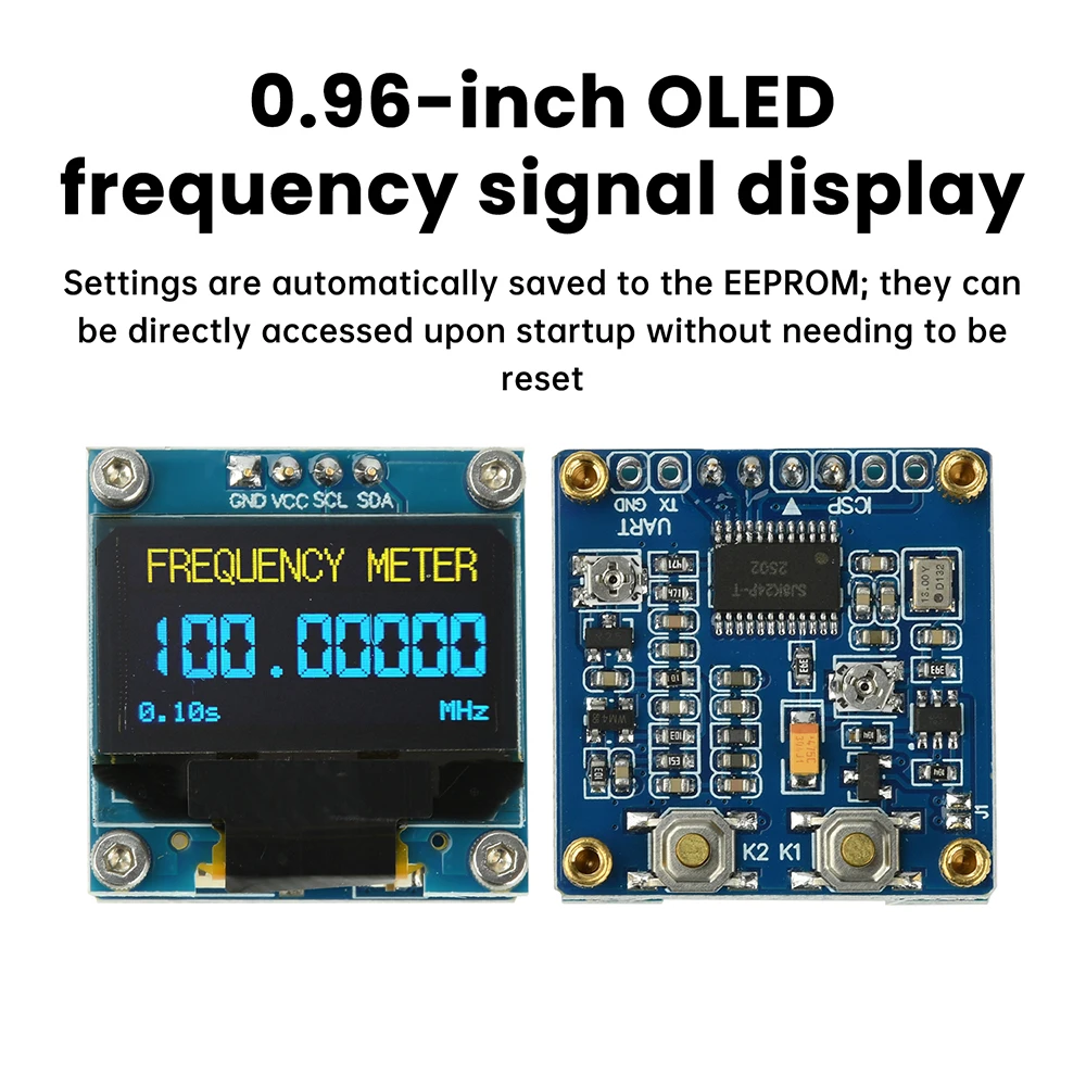 Misuratore di frequenza RF 1kHz ~ 100MHz Display del segnale di frequenza OLED Contatore di frequenza ad alta precisione PER ricetrasmettitore radioamatoriale FM - immagine 2