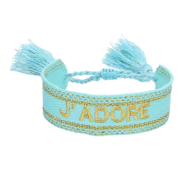 Boho tissé broderie amour poignet tricoté Bracelets d'enveloppement corde à la main tissage tressé glands ethnique femmes hommes bijoux