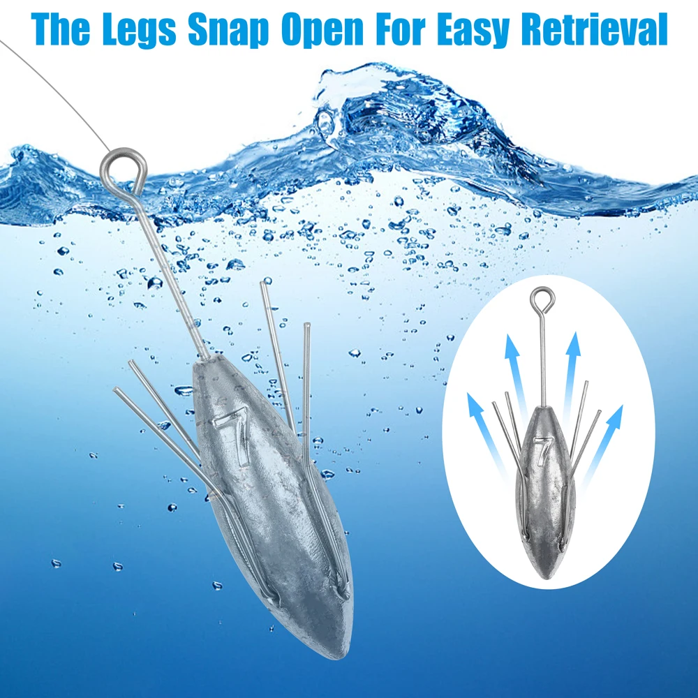 4 Stück Sputnik Sinker Gewichte Surf Angeln Long Tail Blei Gewichte Casting Sinker 3oz-6oz Angels pinne Gewicht – Detail 5