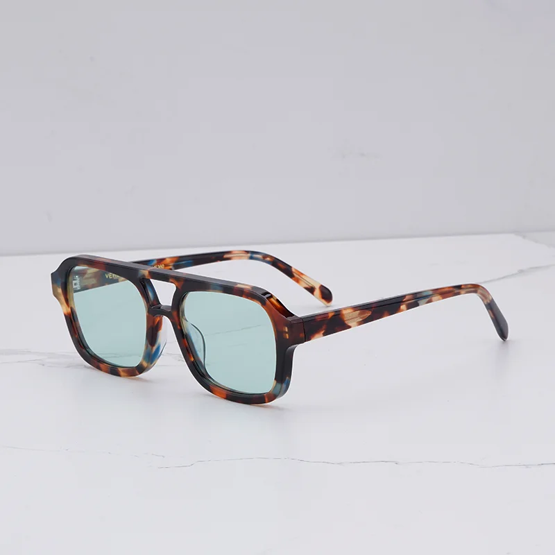 

Светильник роскошные женские солнцезащитные очки-авиаторы с двойной перемычкой 2024 модные очки INS в стиле черепахи женские нишевые ацетатные солнечные очки