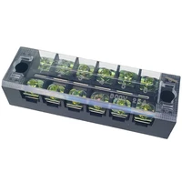 1PCS TB2506 Dual Row Thick Copper Screw Terminal Block Flame Retardant Grounding Strip Wire Connector Durable 600V 25A 2