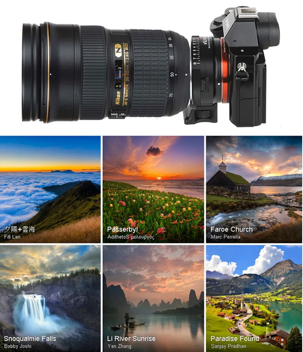 VILTROX NF-NEX Mount Adapter Ring for Nikon F and G Lens to Sony E Mount Camera