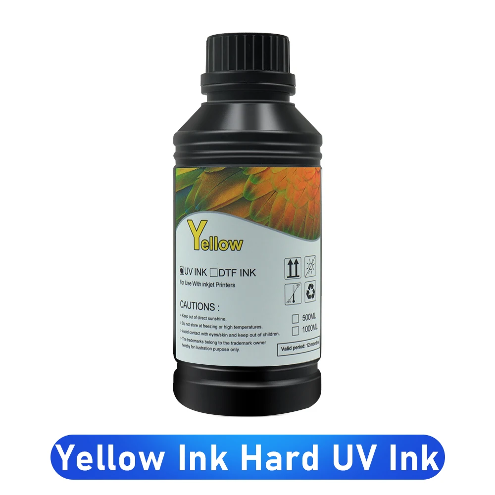 ColorsunUV Ink for All UV Printer Suitable for Epson R1390 L1800 L805 DX3 DX4 DX6 DX7 DX5 Printhead Soft and Hard Type 500ml