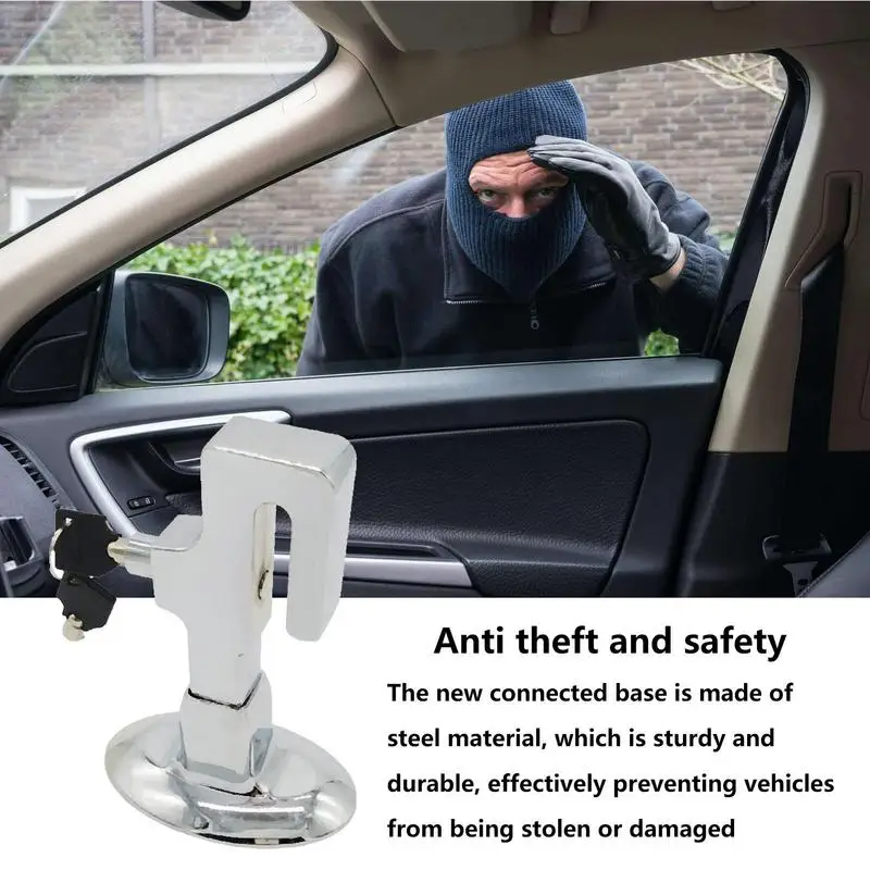 Antirrobo Volante NYXOVA Bloqueo De Freno De Embrague Antirrobo, Dispositivo Antirrobo De 9 Agujeros, Herramienta De Seguridad Para Pedal De Freno De Vehículo, Bloqueo De Freno De Coche De Acero Inoxidable Con