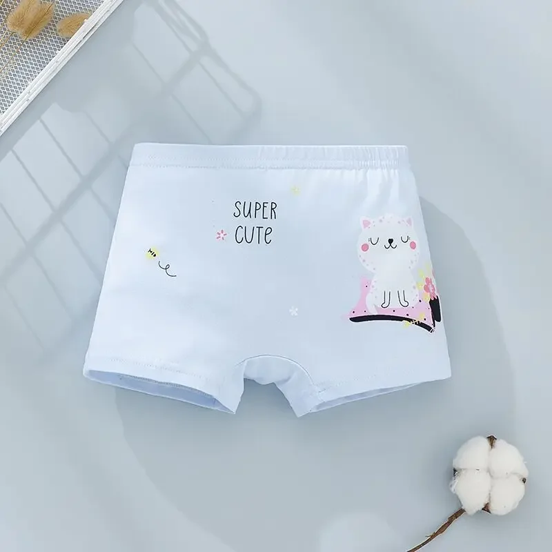Girls kids underwear sets 4Pcs/Lot Random Color Girls Cartoon Underwear Children Cotton Panties Soft Boyshorts Size 2T-12T