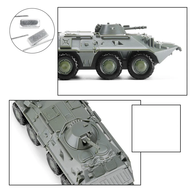 1:72 BTR-80 Wheeled Armored Vehicle Easy to Assemble No Glue Required 4D Assembly Model Military Unassembled Kit Kids Gift Toy