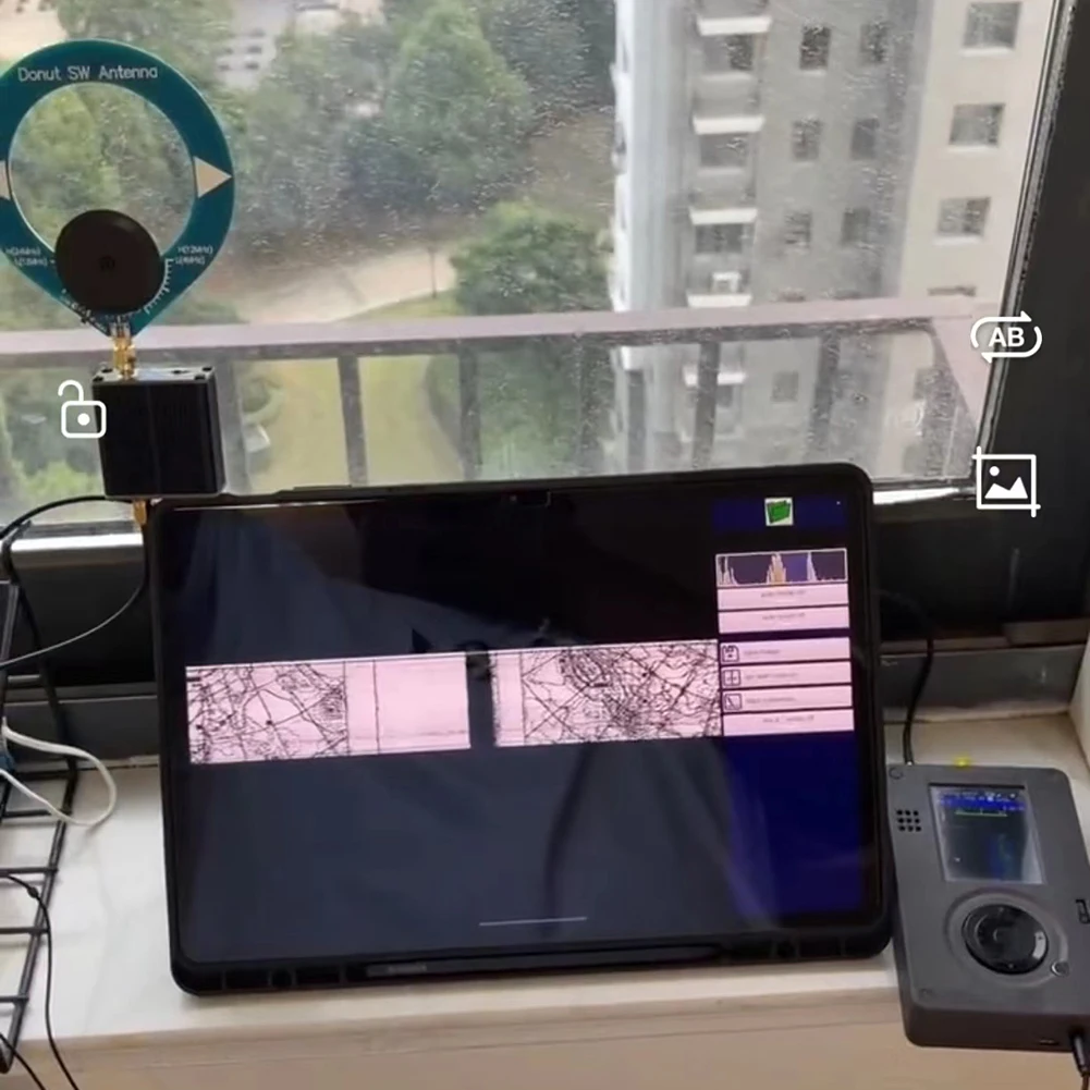 High Impedance Amplifier Donut Antenna 5V 600mA Donut SW AM Antenna for HackRF One Built-In 600mah Battery for SDR Walkie Talkie