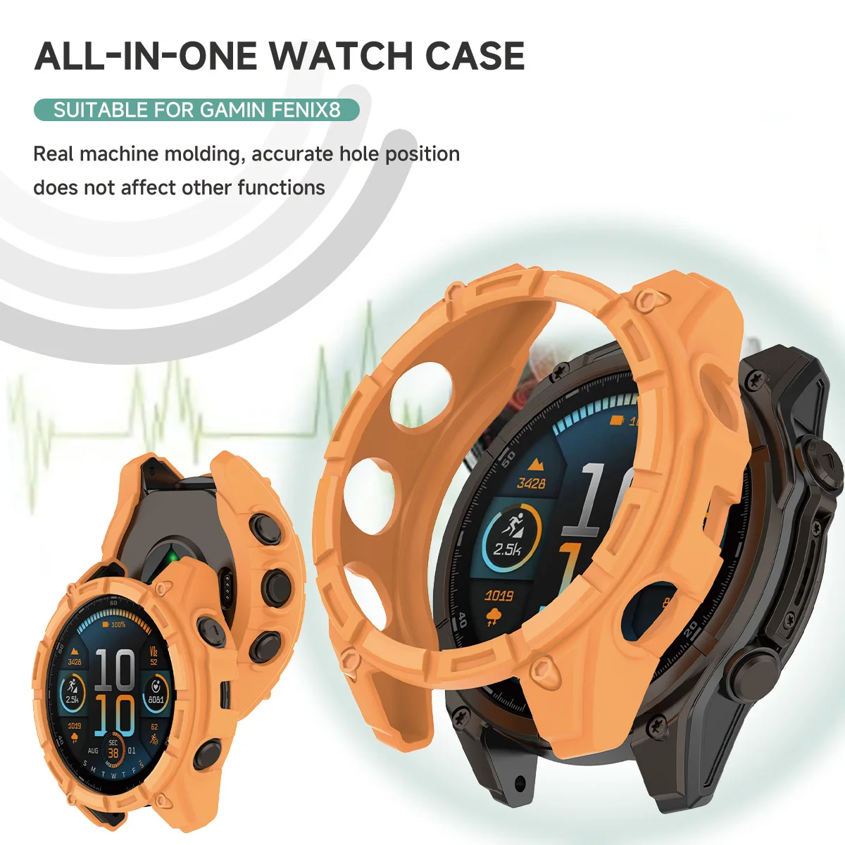 TPU Case+Tempered Glass For Garmin Fenix 8 51mm 43mm 47mm Screen Protector Silicone Cover Anti-scratch Bumper Fenix8 Accessories