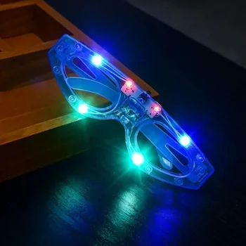 نظارات ليد تضيء للأطفال والكبار ، وهج نيون في الظلام ، ولوازم حفلات أعياد الميلاد ، وهدايا الديكور ، 1 * * 5