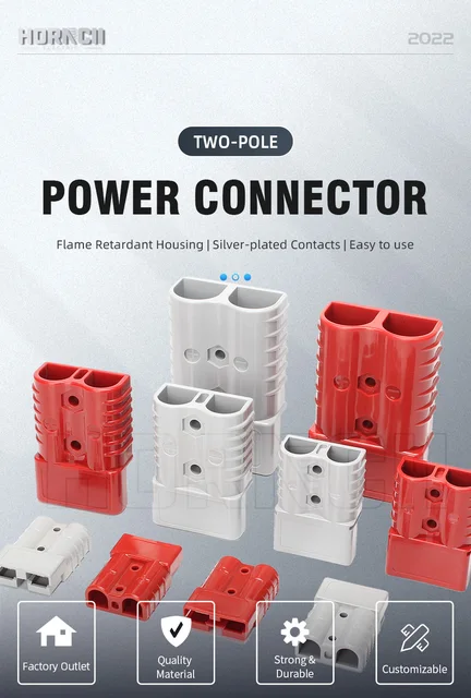 Connecteurs Batterie Anderson 50A - Lot De 4, Quick Connect, Pour Treuil, Camping-car, Voiture, Câble 6-8AWG